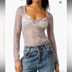 In My Head Sheer Lace Bodysuit Thimble
Free People